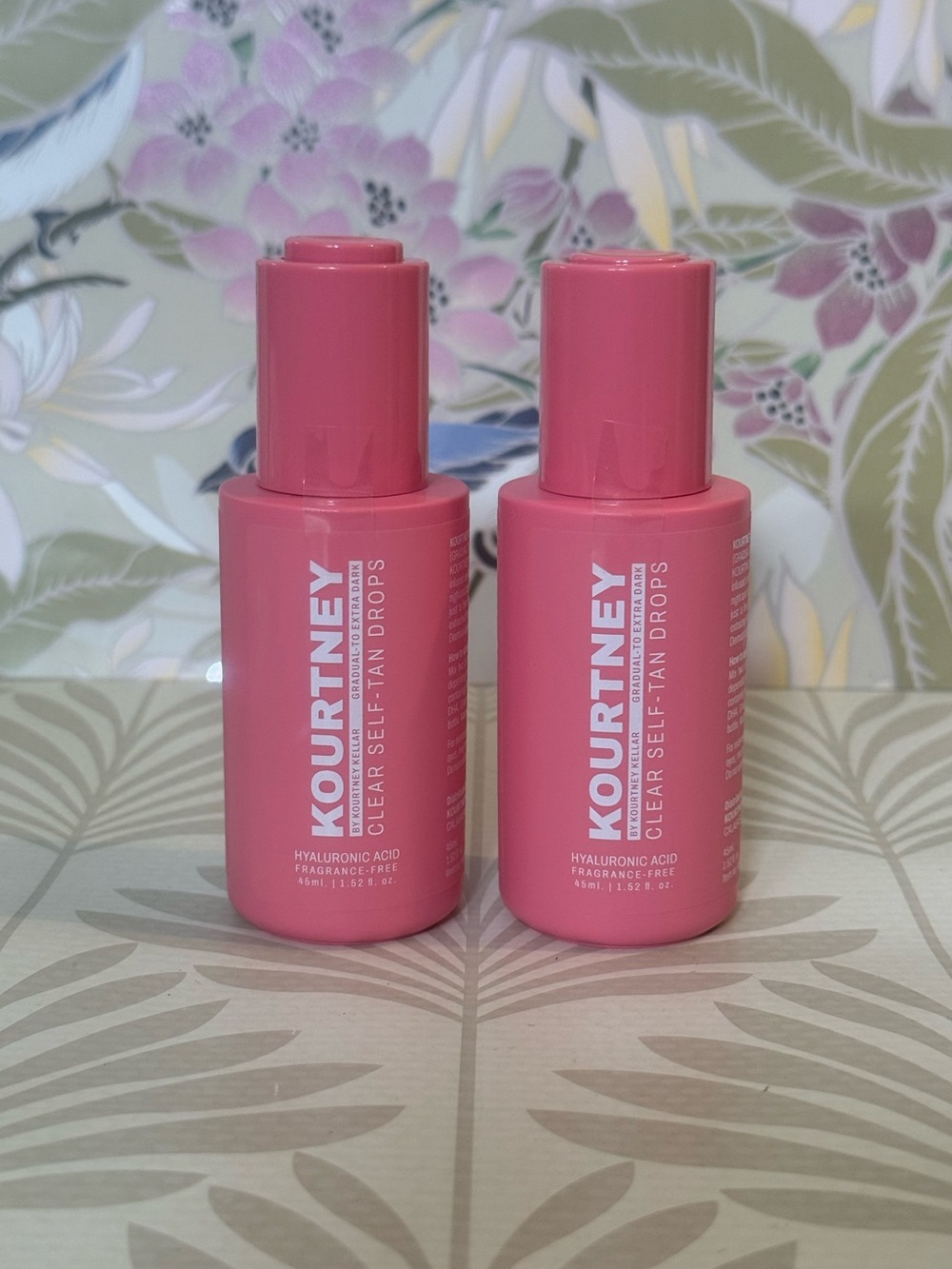2x Kourtney Clear Self-Tan Hyaluronic Acid Drops- Gradual-Extra Deep NEW Sealed
